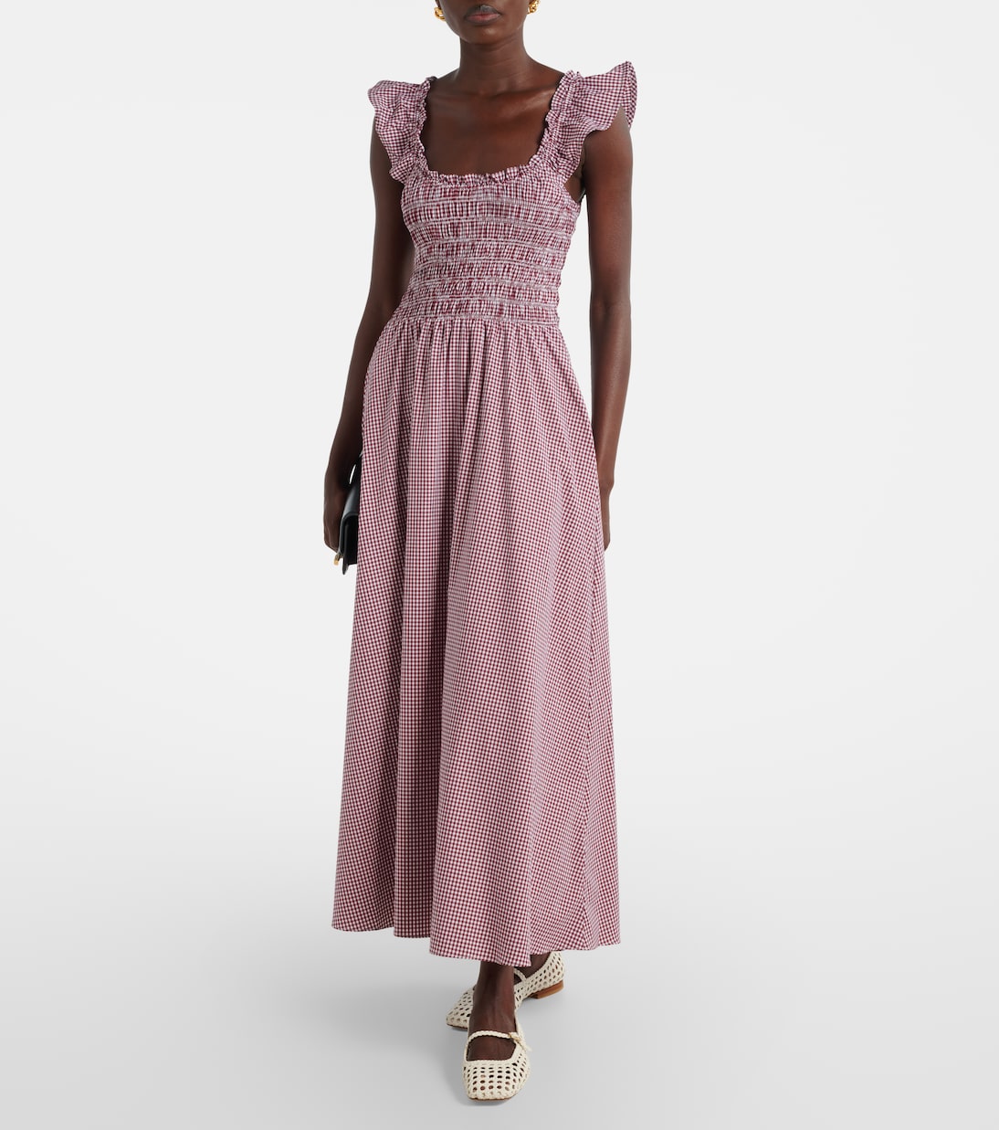 Eudora Shirred Cotton-Blend Maxi Dress