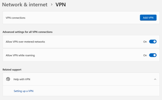 Windows 11 VPN settings