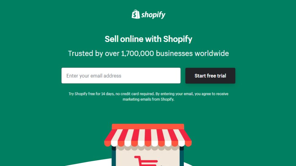 Website screenshot for Shopify
