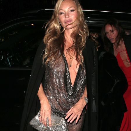 Kate Moss arrives at her Diet Coke party at Annabel's on November 09, 2022 in London, England