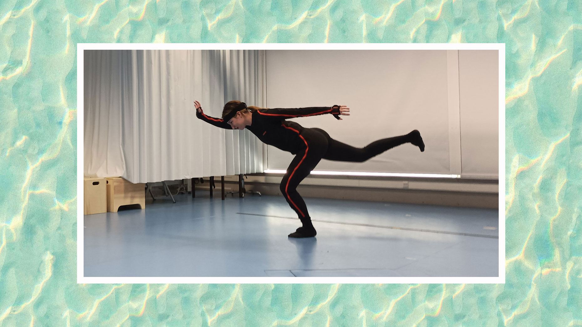 Someone dancing in a room