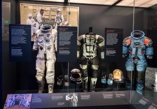 Examples of how the spacesuits astronauts would come to wear on the moon were developed and evolved on display in the "Destination Moon" gallery at the National Air and Space Museum in Washington D.C.