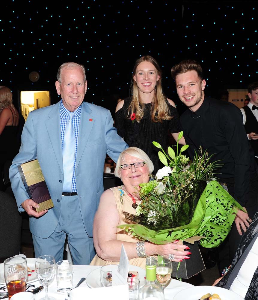 John and Barbara Rayner with Hannah Barnes and Owain Doull