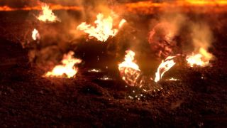 Anakin burning in Star Wars: Revenge of the Sith