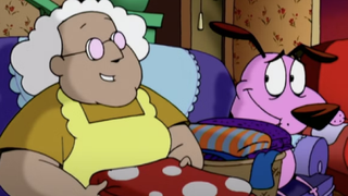 Muriel and Courage in Courage the Cowardly Dog.