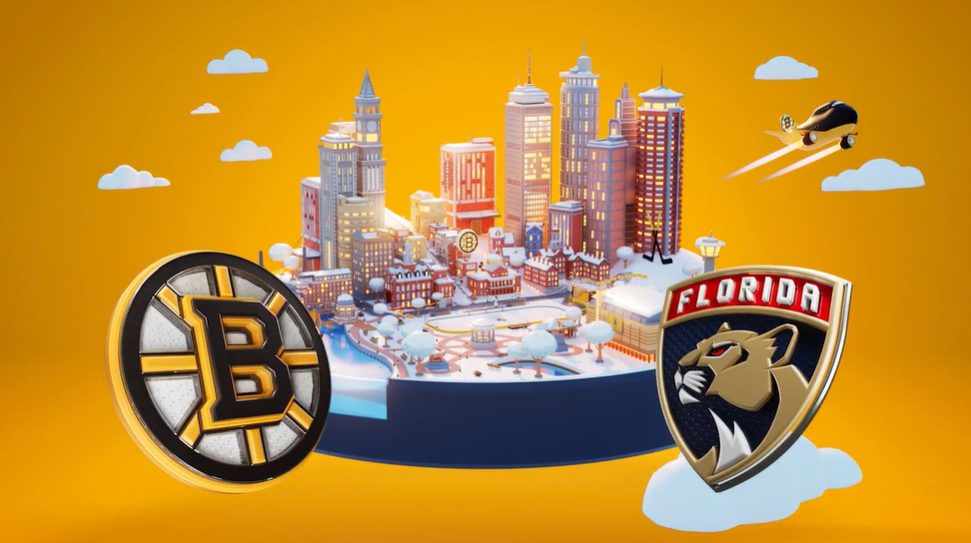 Animated version of Boston with logos of the two NHL teams