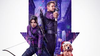 Hailee Steinfeld as Kate Bishop and Jeremy Renner as Clint Barton/Hawkeye in the poster for Marvel Studios' Hawkeye