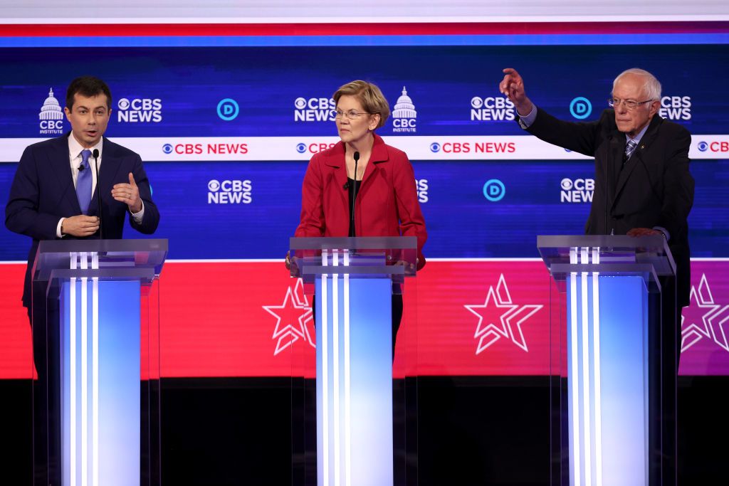 Pete Buttigieg, Elizabeth Warren, Bernie Sanders.