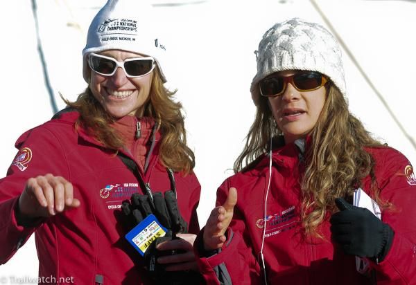USA Cycling&rsquo;s Kelli Lusk (L) and Andrea Smith (R) running the events
