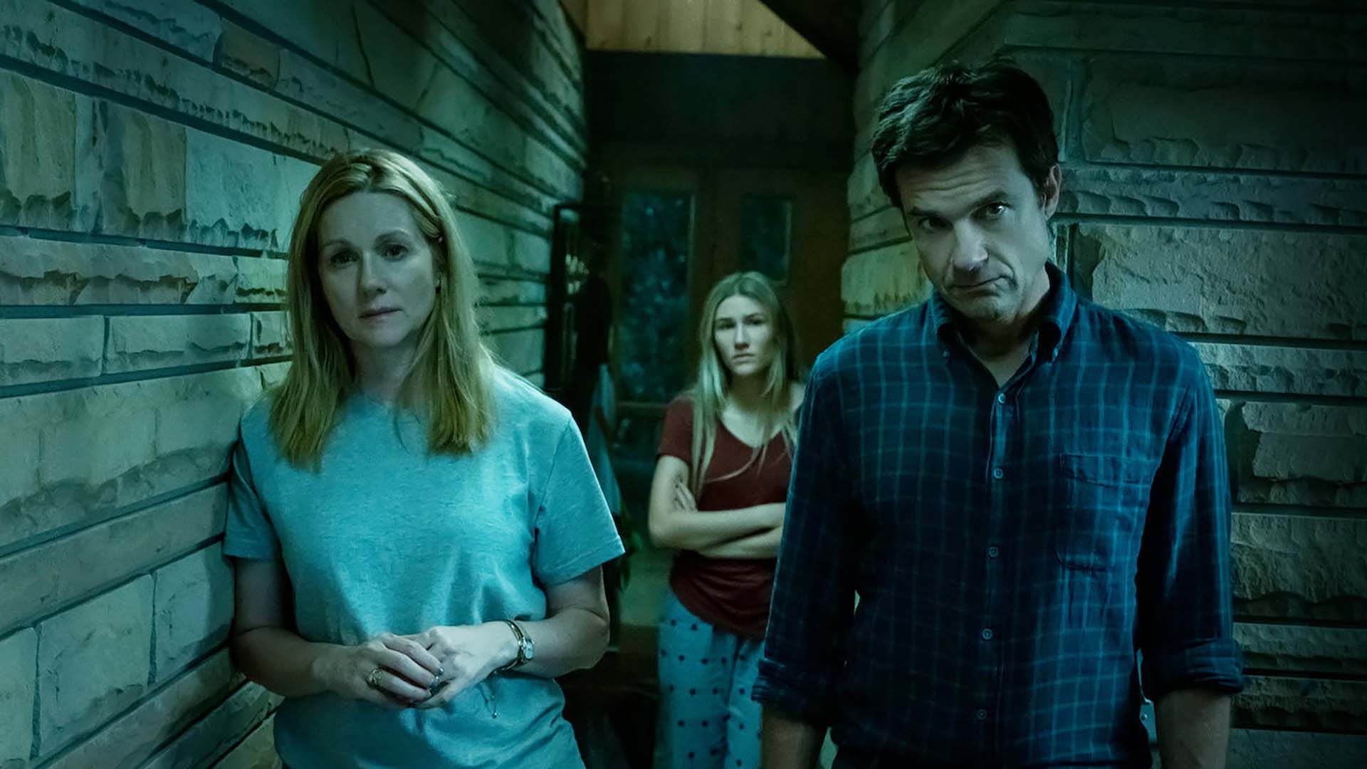 The Byrde family looking menacing in Ozark on Netflix