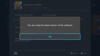 Pokemon Unite Software Update Ok
