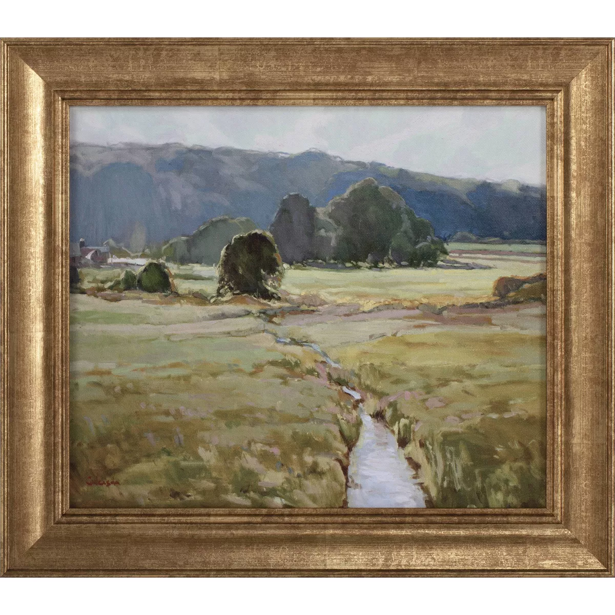 16u0026#34; X 14u0026#34; Summer Pasture Framed Wall Art Brass - Thresholdu0026#8482; Designed With Studio Mcgee