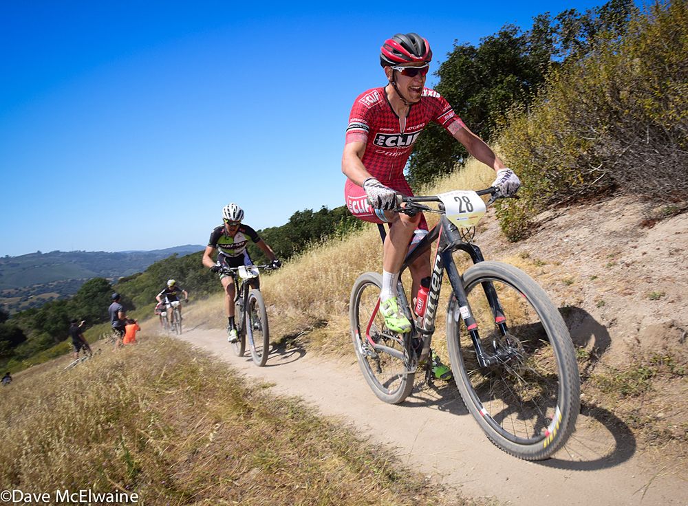 Ben Sonntag (Cliff Bar) riding in a chase group at the end of lap one