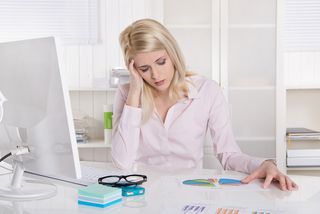 anxious woman sitting down