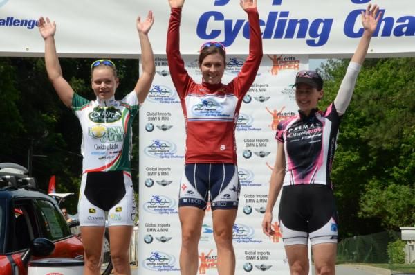 The Women's podium (l-r): Edita Janeliunaite (Colavita/Forno d'Asolo), Jennifer Wheeler (Team TIBCO/To The Top), Nicky Wangsgard (Primal/Map My Ride)