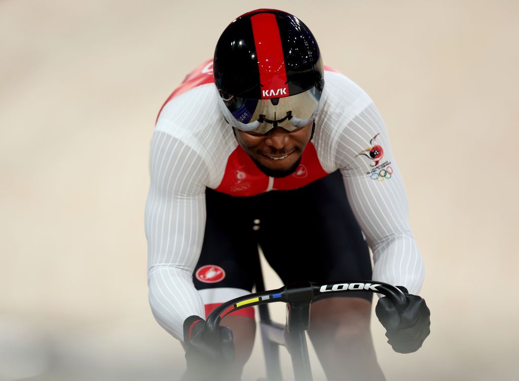 PARIS FRANCE AUGUST 07 Nicholas Paul of Team Trinidad And Tobago competes during the Mens Sprint Qualifying on day twelve of the Olympic Games Paris 2024 at SaintQuentinenYvelines Velodrome on August 07 2024 in Paris France Photo by Tim de WaeleGetty Images