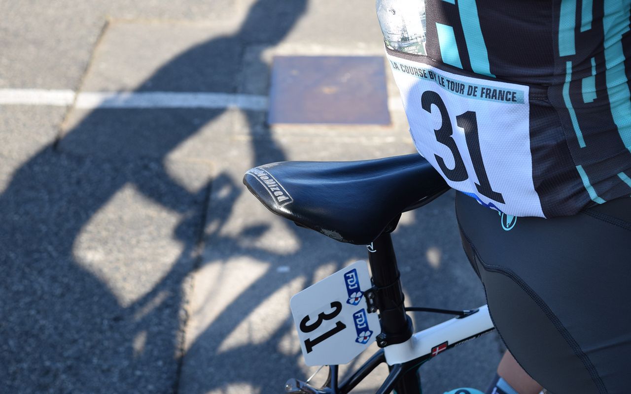 Cecile Uttrup Ludwig races with an old Specialized saddle