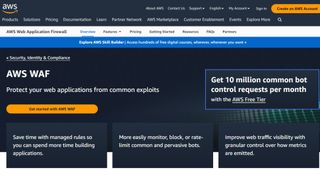 AWS WAF website screenshot.
