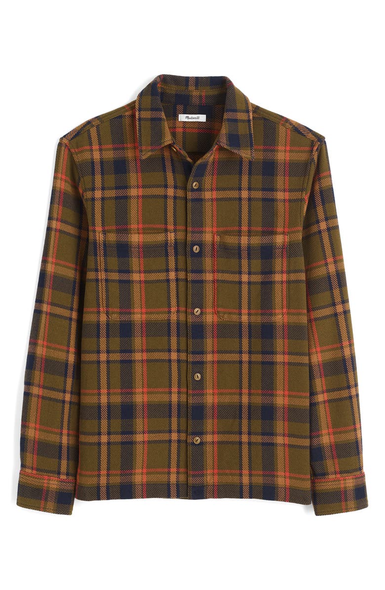 Plaid Midweight Flannel Button-Up Shirt