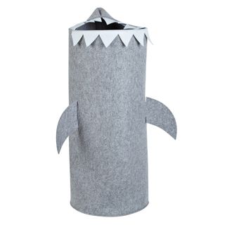 Little Home Felt Shark Laundry Bin in gray