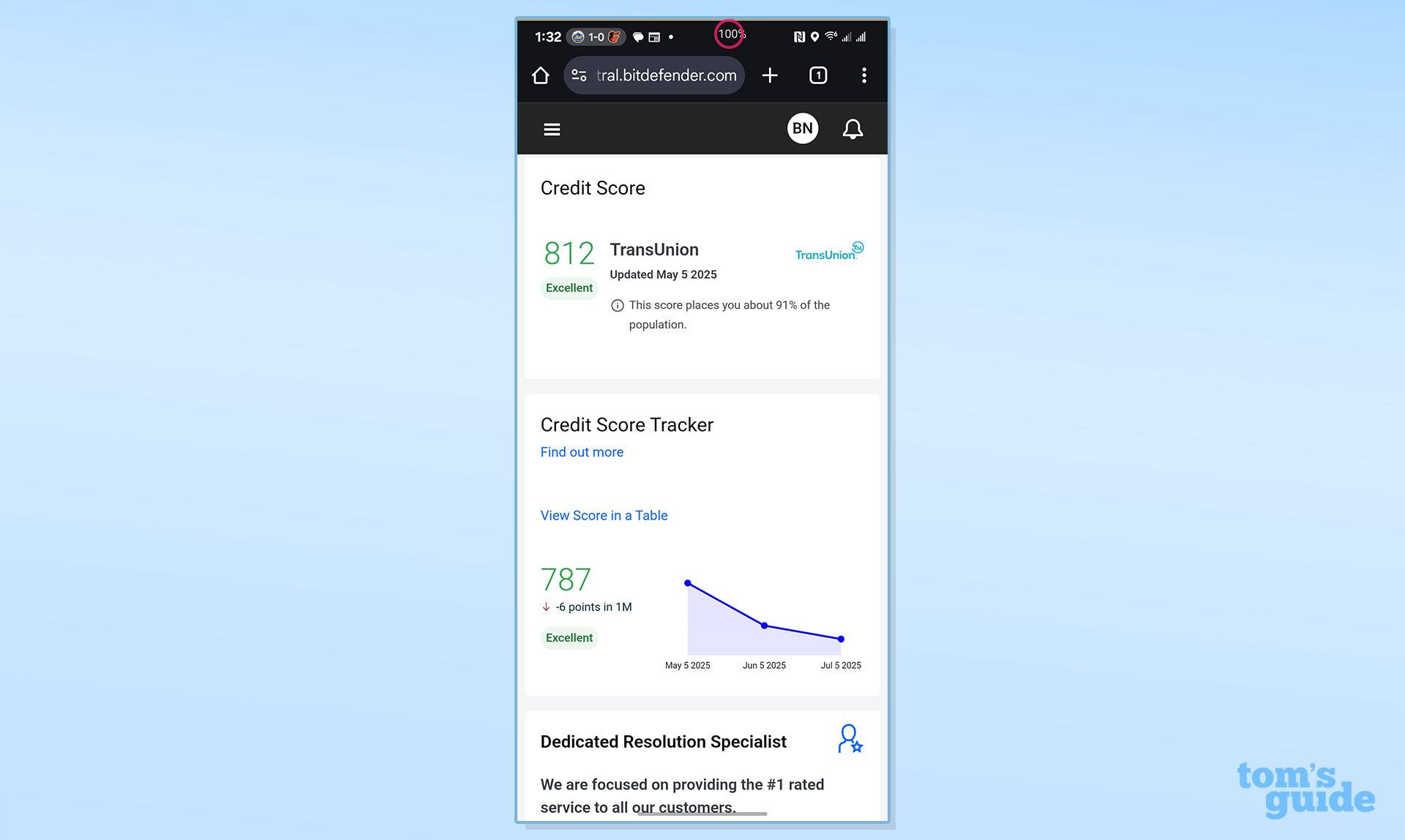 Screenshot of the Bitdefender Ultimate Security Plus Extended app