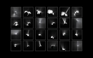 Compilation of the brightest outbursts seen at Comet 67P/Churyumov–Gerasimenko by Rosetta’s OSIRIS narrow-angle camera and Navigation Camera between July and September 2015.