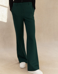 Ponte Flare Trousers in Emerald Night, $96 | Boden