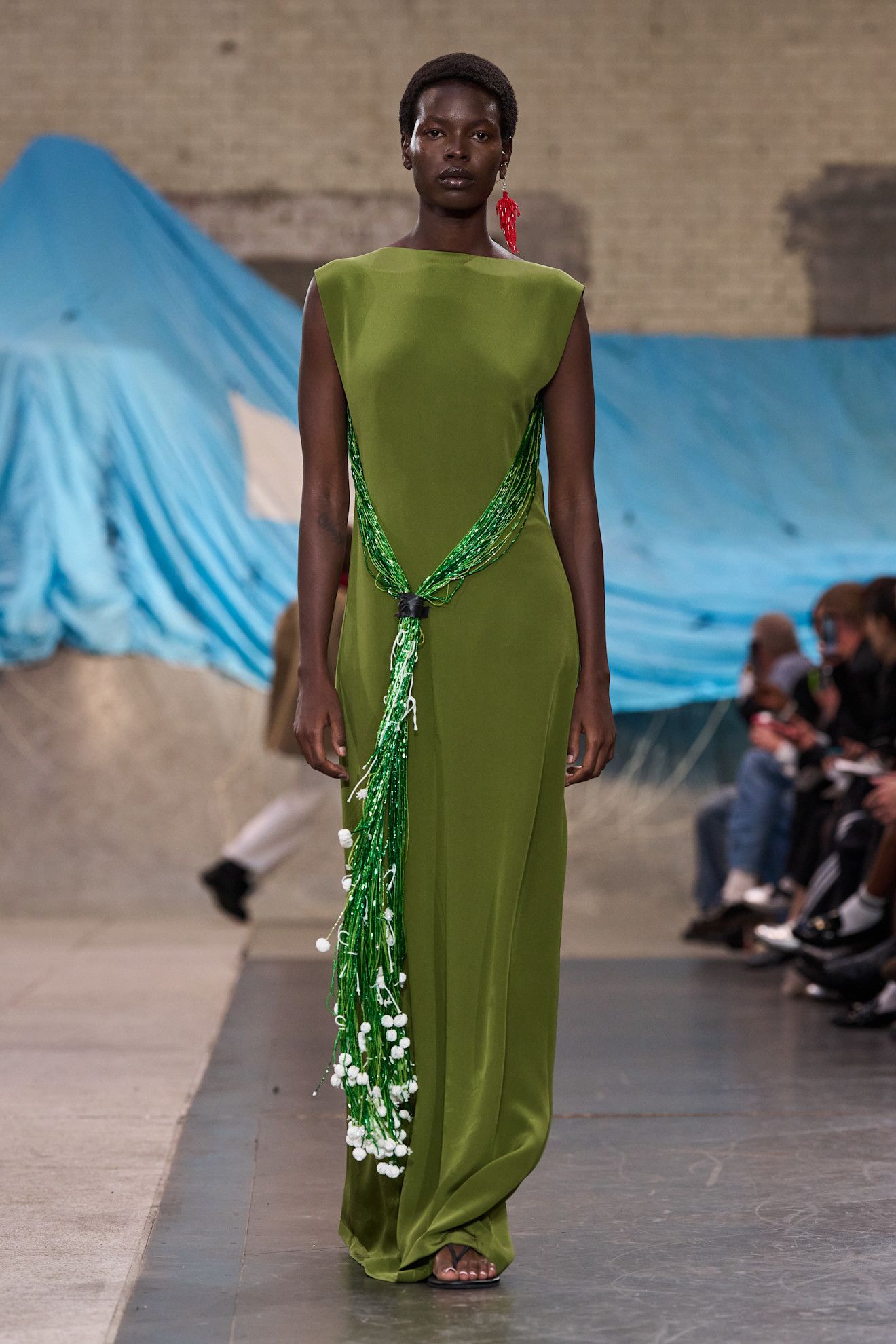 Runway image of a model walking in the Fashion East show at London Fashion Week spring/summer 2027