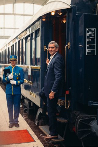 Veuve Clicquot CEO Jean-Marc Gallot and Venice Simplon-Orient-Express.