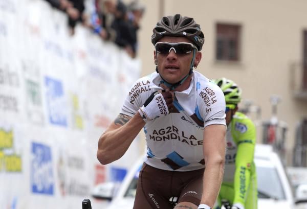John Gadret (Ag2r-La Mondiale) crosses the finish line.