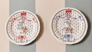 A pair of coronation plates from Cath Kidston to celebrate the coronation of King Charles III.