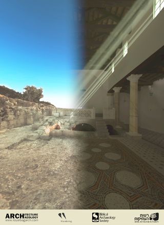 This image shows the virtual reconstruction of part of the church.