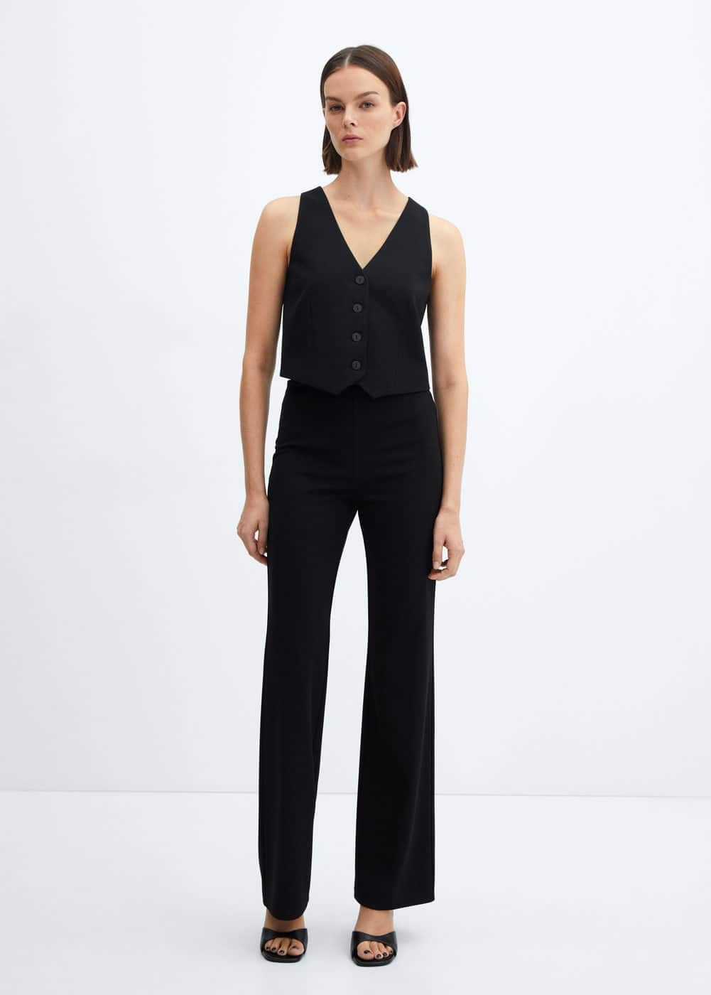 High-Waist Straight Trousers - Women