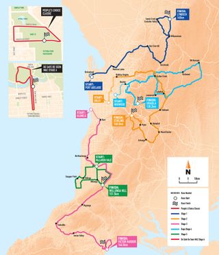 The 2018 Tour Down Under race route