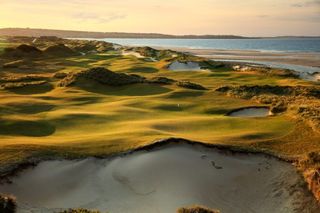 Barnbougle Dunes and the sea pictured