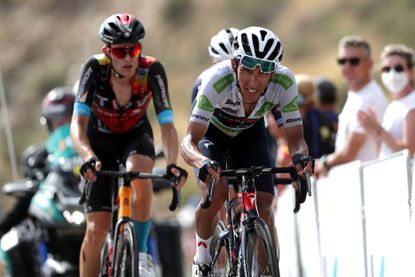 Egan Bernal finishing stage nine of the Vuelta a España 2021
