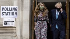 Boris Johnson and Carrie Symonds vote in London