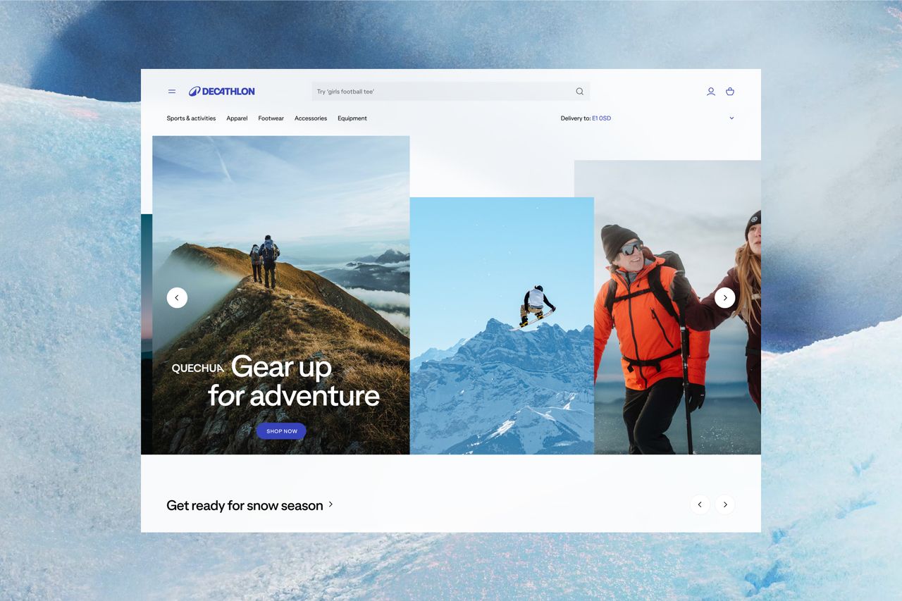 Decathlon new logo in use on its website