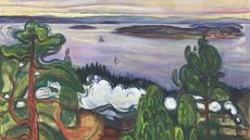 Cropped image of Edvard Munch landscape painting