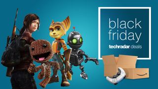 Playstation characters over Black Friday deals banner