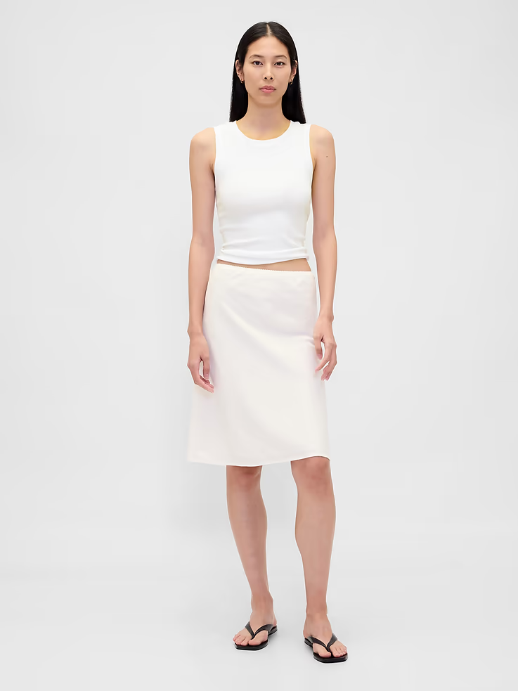 Gap Linen-Blend Bias-Cut Skirt.