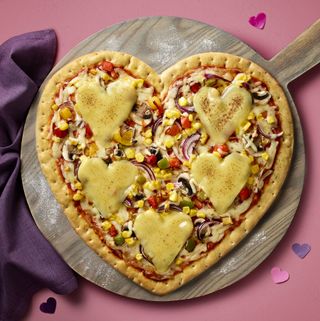 asda heart shaped valentines pizza