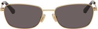 Gold Split Rectangular Sunglasses