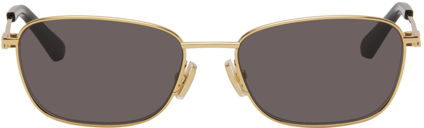 Gold Split Rectangular Sunglasses