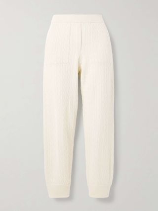 Cable-Knit Cashmere Tapered Track Pants