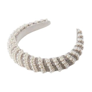 Freesia Faux Pearl & Beaded Cream Headband - wedding hair trends