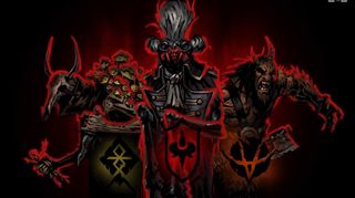 Darkest Dungeon 2 - Kingdoms key art - three monsters standing side by side