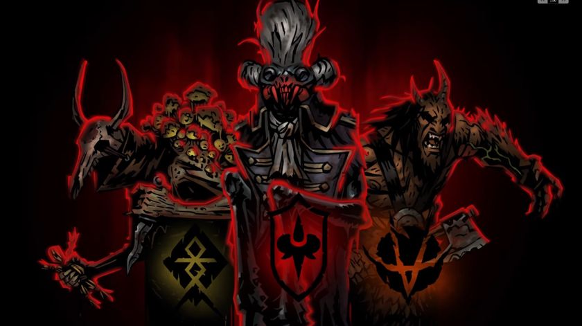 Darkest Dungeon 2 - Kingdoms key art - three monsters standing side by side