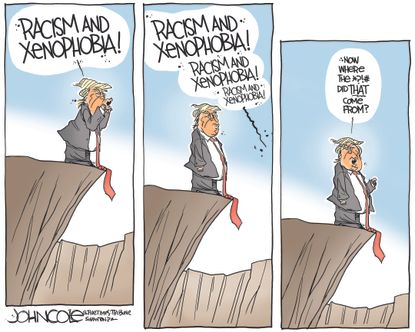 Political Cartoon U.S. Trump Racism Xenophobia Echo