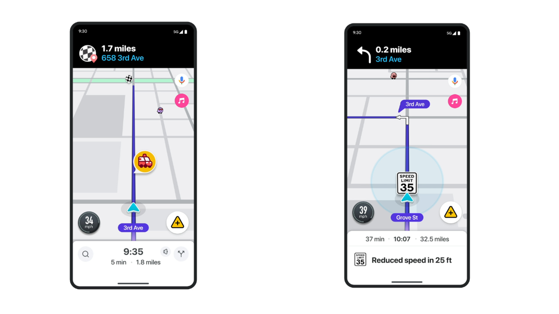 محدودیت سرعت جدید Waze و هشدارهای وسایل نقلیه اضطراری